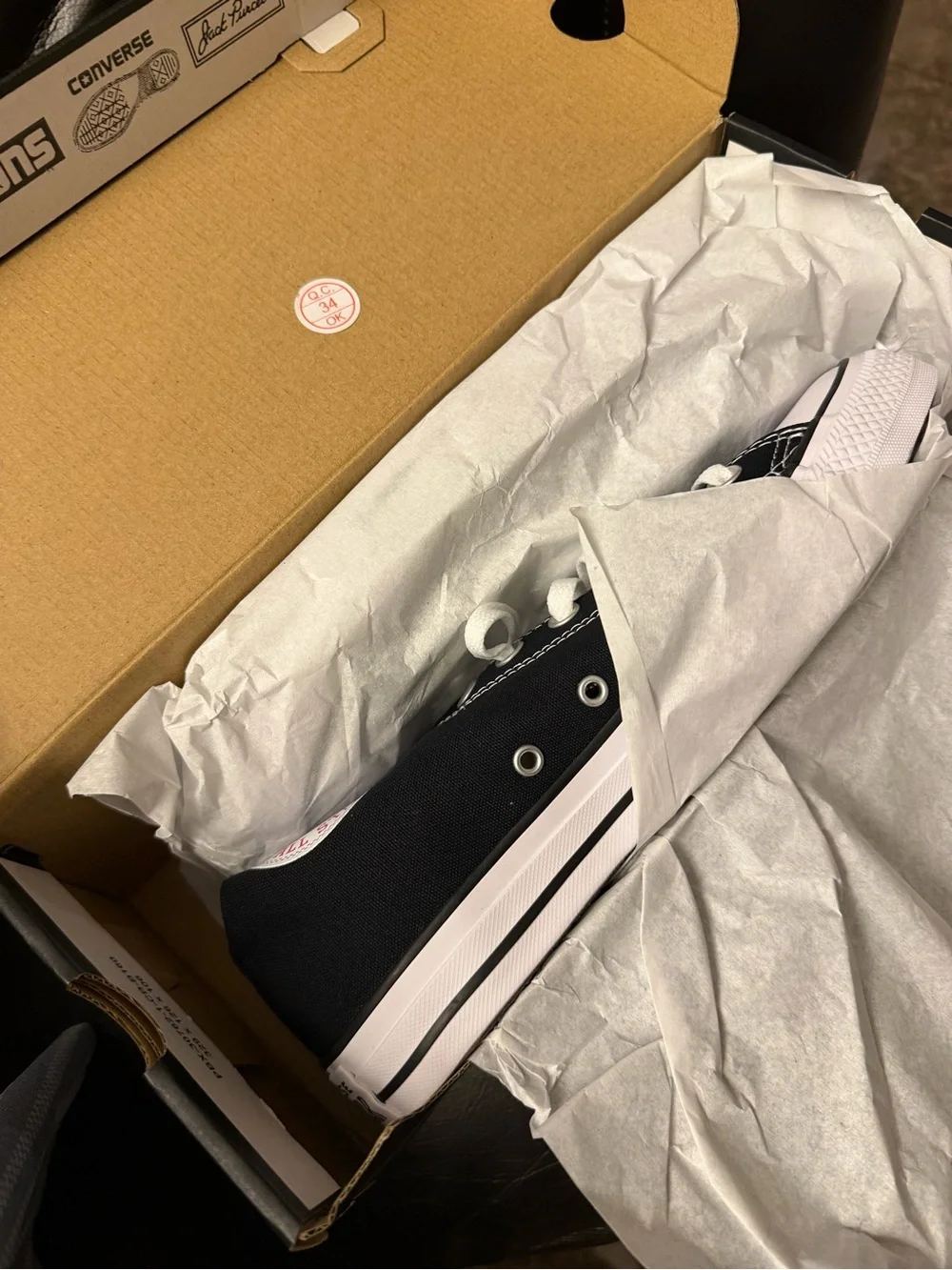 Converse Black Box with White Tissue